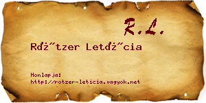 Rötzer Letícia névjegykártya